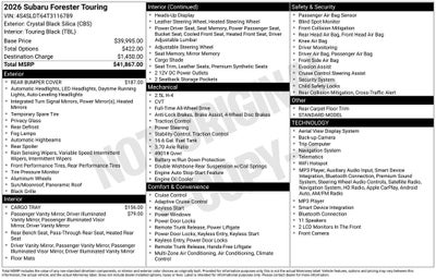 2026 Subaru FORESTER Touring