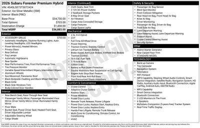 2026 Subaru FORESTER Premium Hybrid