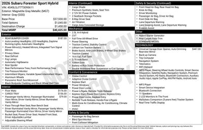 2026 Subaru FORESTER Sport Hybrid