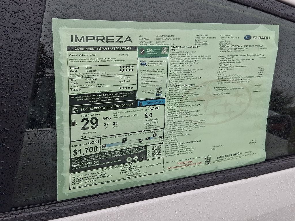 2026 Subaru IMPREZA Sport