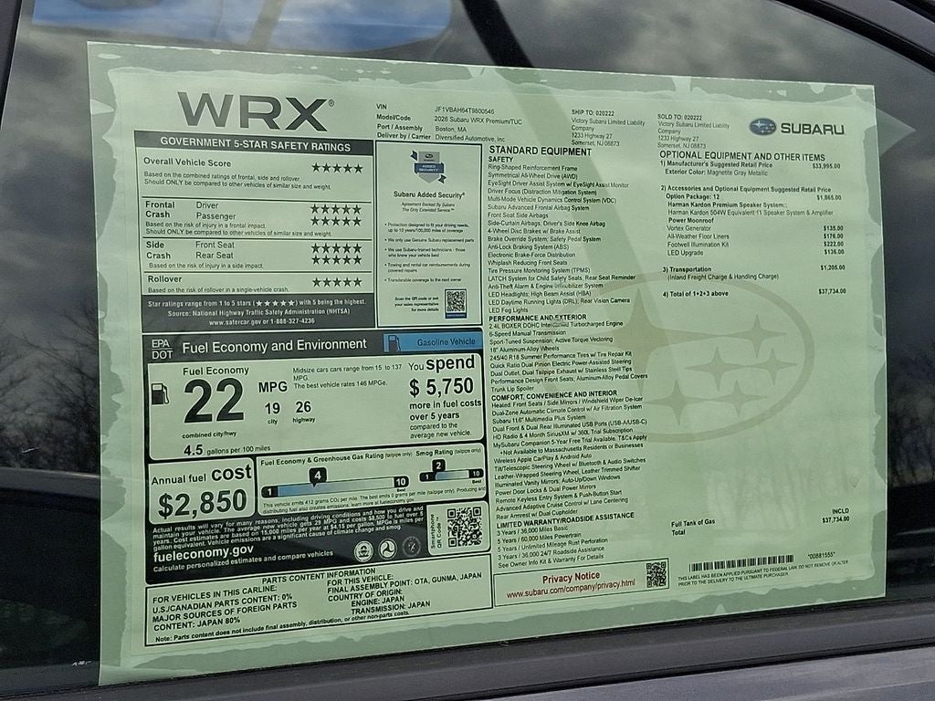 2026 Subaru WRX Premium