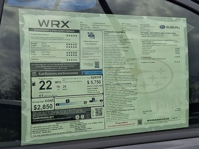 2026 Subaru WRX Premium