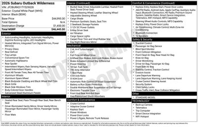 2026 Subaru OUTBACK Wilderness
