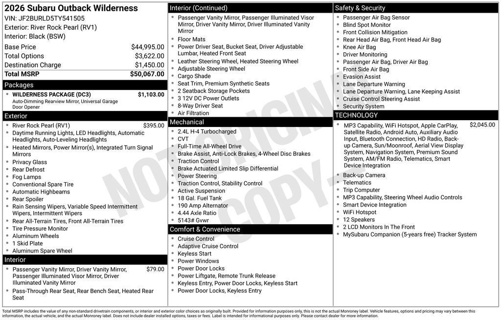 2026 Subaru OUTBACK Wilderness