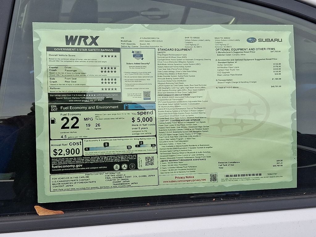 2025 Subaru WRX tS