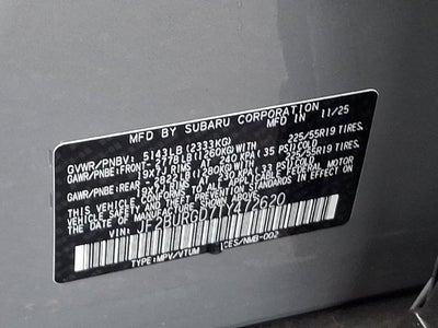 2026 Subaru Outback Limited XT